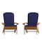 Flash Furniture Teak Adirondack Chairs with Blue Cushions, 2PK 2-JJ-C14501-CSNBL-TEAK-GG - alternate 10